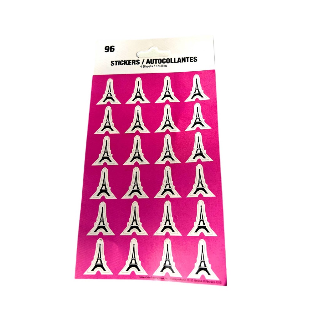 Eiffel Tower France Stickers 96 piece Scrapbook Journal Travel Novelty